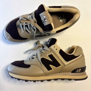 New Balance 574 M574LEBV Brown Leather Baroque Brown Tan Sz 9.5 Men's Shoes